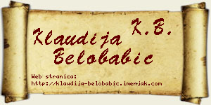 Klaudija Belobabić vizit kartica